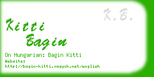 kitti bagin business card